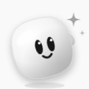 Santi, a small white orb, waving